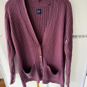 GAP MERINO WOOL BLEND V NECK CARDIGAN SWEATER